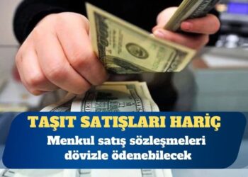 Taşıt hariç menkul satış sözleşmeleri dövizle ödenebilecek