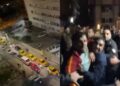 Onlarca taksici, ellerinde sopalarla öğrenci yurdunu bastı