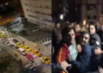 Onlarca taksici, ellerinde sopalarla öğrenci yurdunu bastı