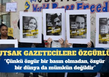 Tutsak gazeteciler unutulmadı: The Guardian’ın önünde basın özgürlüğü eylemi