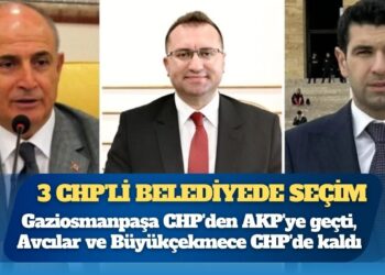 Tutuklamaların ardından 3 CHP’li belediyede seçim: Gaziosmanpaşa Belediyesi CHP’den AKP’ye geçti, Avcılar ve Büyükçekmece CHP’de kaldı