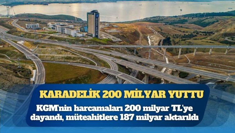 KGM’nin harcamaları 200 milyar TL’ye dayandı: Müteahitlere 187 milyar aktarıldı