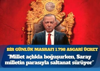 Saray bir günde 2 bin 746 emekli maaşı harcıyor: “Millet açlıkla boğuşurken, Saray milletin parasıyla saltanat sürüyor”