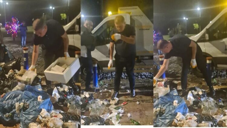 İşçilerin grev yaptığı İzmir’de Cemil Tugay çöp topladı