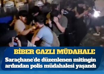 Saraçhane mitinginden sonra polisten biber gazlı müdahale