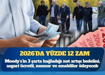 Moody’s’in 3 şarta bağladığı not artışı bedelini, asgari ücretli, memur ve emekliler ödeyecek, 2026’da yüzde 12 zam