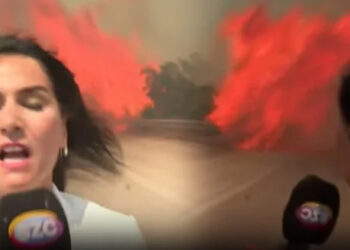 İzmir-Çeşme otoyolu yanıyor: Muhabir yangının arasında kaldı