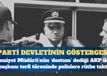 Trabzon’daki terfi töreninde AKP ilçe başkanı polislere rütbe taktı