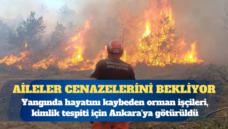 Yangında hayatını kaybeden orman işçileri, kimlik tespiti için Ankara’ya götürüldü