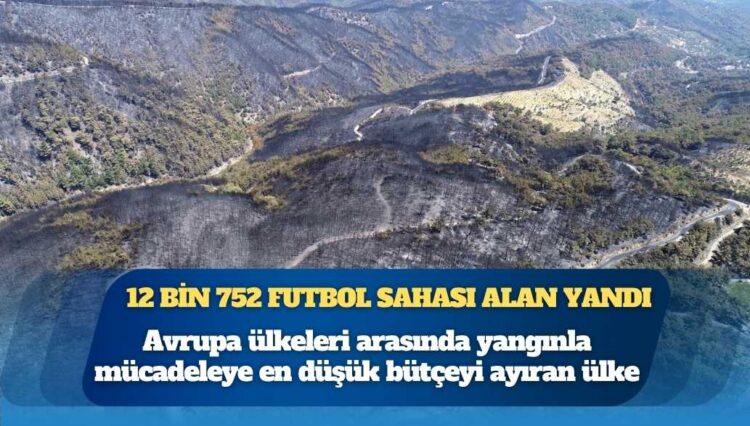 12 bin 752 futbol sahası alan yandı: Avrupa ülkeleri arasında Türkiye, yangınla mücadeleye en düşük bütçeyi ayıran ülke