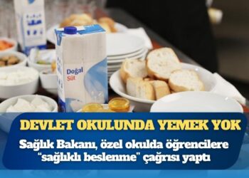 Devlet okulundaki çocuklar açken Sağlık Bakanı Memişoğlu, Rize’de özel okulda öğrencilere “sağlıklı beslenme” çağrısı yaptı