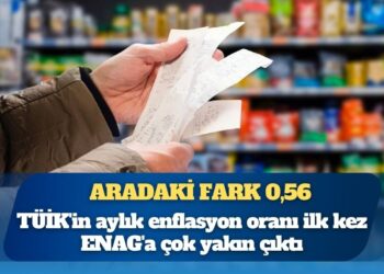 TÜİK’in aylık enflasyon oranı ilk kez ENAG’a çok yakın çıktı