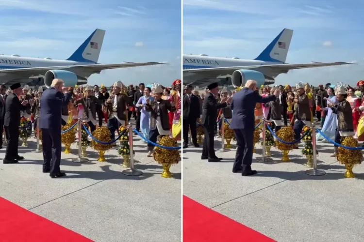 Trump uçaktan iner inmez dansa başladı