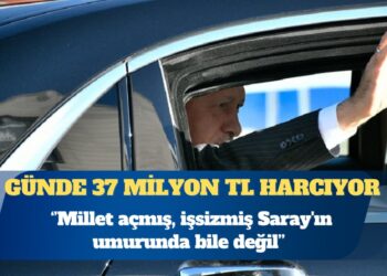 Saray günde 37 milyon TL harcıyor: Ekonomik krizmiş, millet açmış, işsizmiş, dar gelirli eve ekmek götüremiyormuş Saray’ın umurunda değil