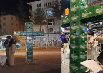 Eskişehir’de 3 kişi Cadılar Bayramı kutlamalarında bira kasalarıyla haç işareti yaptıkları için gözaltına alındı