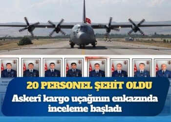 Gürcistan-Azerbaycan sınırında düşen Türkiye’ye ait askerî kargo uçağının enkazında inceleme başladı, 20 personel şehit oldu