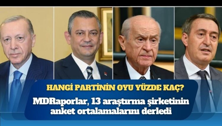 13 anketin ortalaması belli oldu: Hangi partinin oyu yüzde kaç?