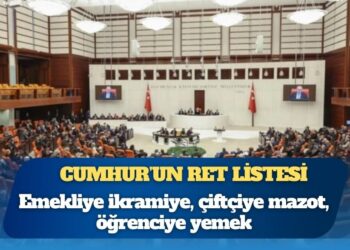 Cumhur İttifakı’nın kabul etmediği önergeler: Çiftçiye ÖTV’siz ve KDV’siz mazot, emekliye asgari ücret kadar ikramiye, öğrencilere yemek, kadınlara ödenek