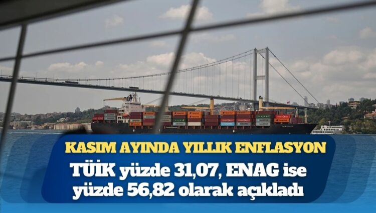 Kasım ayında yıllık enflasyon: TÜİK yüzde 31,07, ENAG ise yüzde 56,82 olarak açıkladı