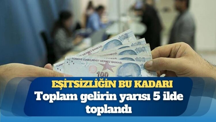 Eşitsizliğin bu kadarı: Toplam gelirin yarısı 5 ilde toplandı