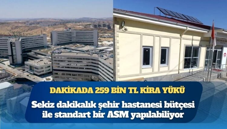 2026 bütçesinde şehir hastanelerinin dakikalık kira yükü 259 bin TL’ye çıktı: 8 dakikalık payla standart bir ASM yapılabiliyor
