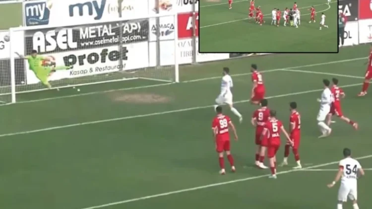 3. Lig’de akıl almaz pozisyon: Top filelere gitse de hakem golü vermedi