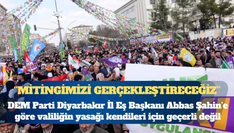 DEM Parti Diyarbakır İl Eş Başkanı Abbas Şahin: Mitingimizi gerçekleştireceğiz