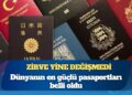 Zirve yine değişmedi: Dünyanın en güçlü pasaportları belli oldu