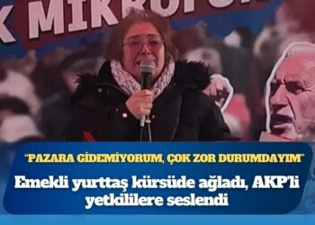 Emekli yurttaş kürsüde ağladı, AKP’li yetkililere seslendi: “Pazara gidemiyorum, çok zor durumdayım”