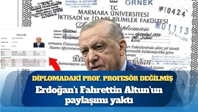 Diplomadaki Prof. profesör değilmiş: Erdoğan’ı Fahrettin Altun’un paylaşımı yaktı