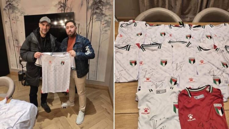 Guardiola’dan Gazze’deki ampute futbol takımına destek: Filistin milli takım formalarını imzaladı