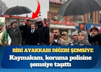 Kaymakam, koruma polisine şemsiye taşıttı