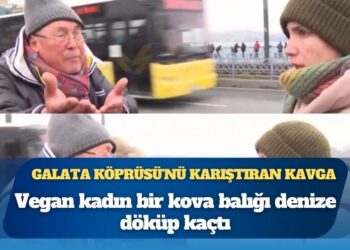 Galata Köprüsü’ndeki kavga gündemde: Vegan olduğunu söyleyen kadın, balıkları denize döktü