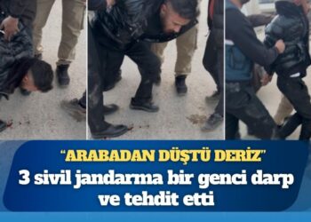 3 sivil jandarma bir genci darp etti: “Arabadan düştü deriz”