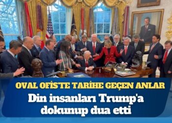 Bu görüntüler Trump’ın Beyaz Saray’daki odasından: Gözlerini kapatıp dokunarak dua ettiler